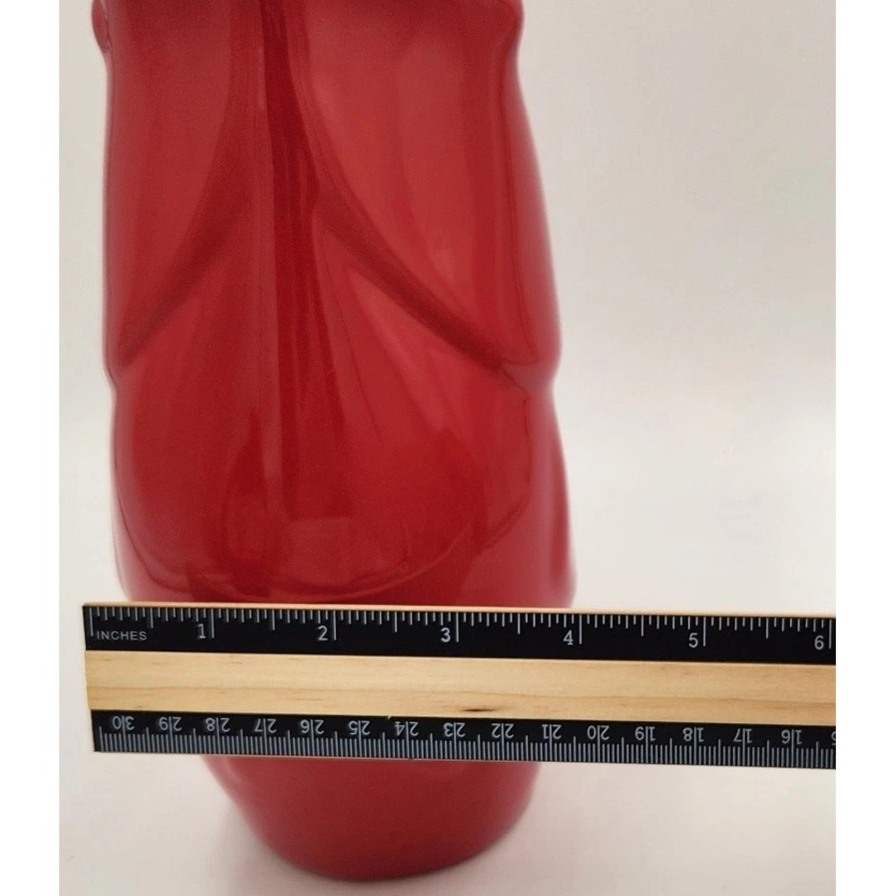 Gurgle Pot - Fish Shaped - Red - 9.25" Tall Water Pitcher/Vase - Stoneware 2006 - Picture 7 of 9